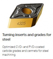 Turning inserts / grades for steel