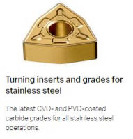 Turning inserts / grades for stainless steel