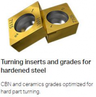 Turning inserts / grades for hardened steel