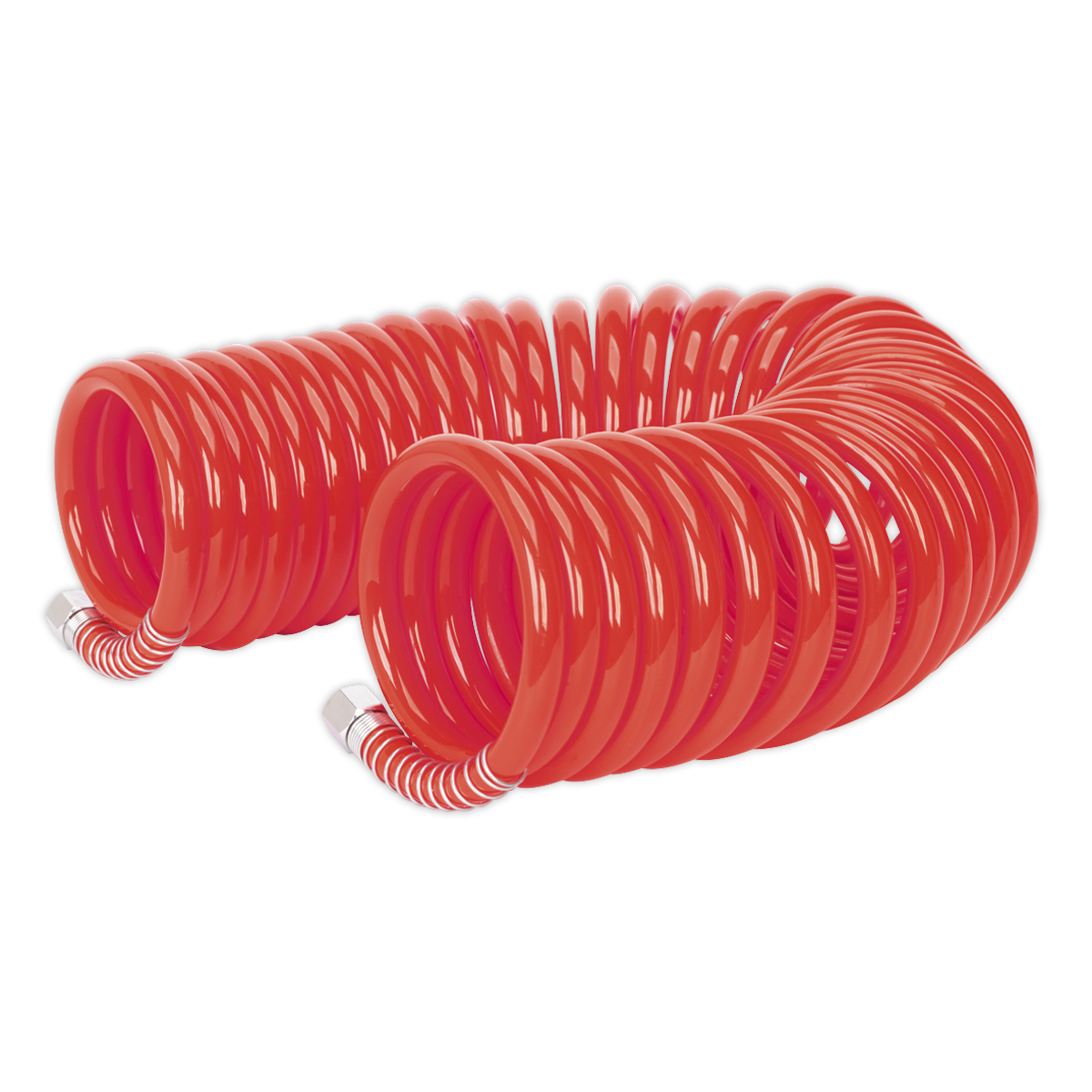 PU Coiled Air Hose 10m x •8mm with 1/4"BSP Unions