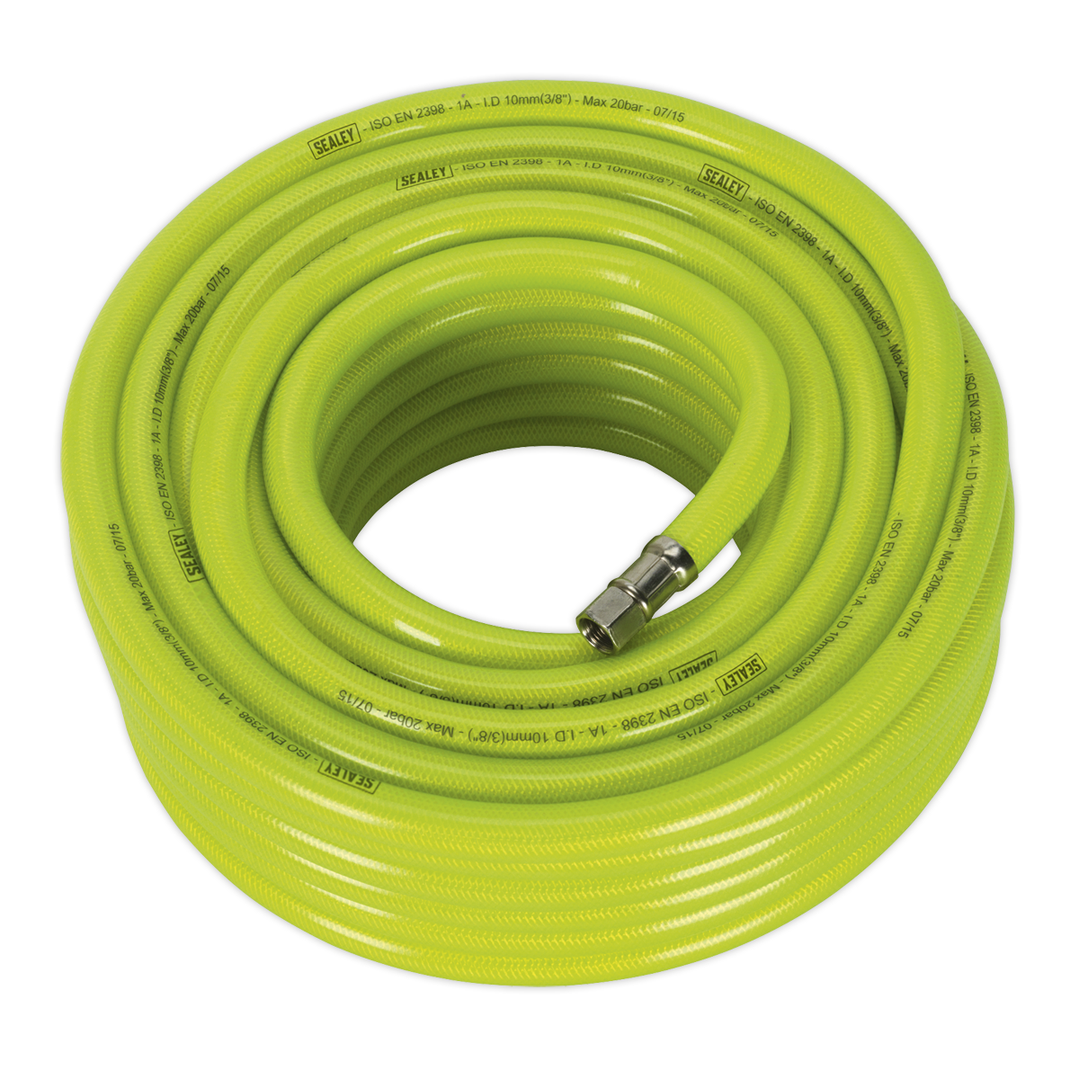 Air Hose High-Visibility 20m x •10mm with 1/4"BSP Unions