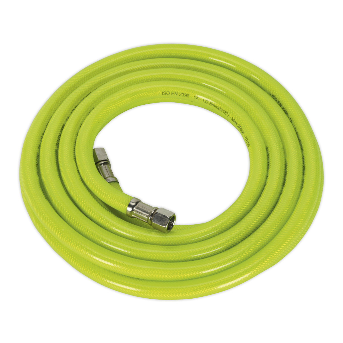 Air Hose High-Visibility 5m x •8mm with 1/4"BSP Unions