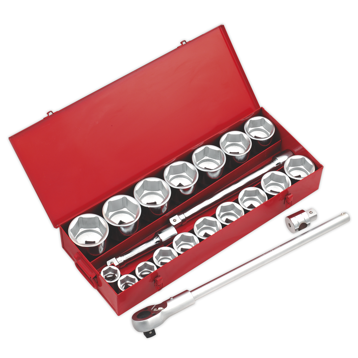 Socket Set 22pc 1"Sq Drive 6pt WallDrive• Metric