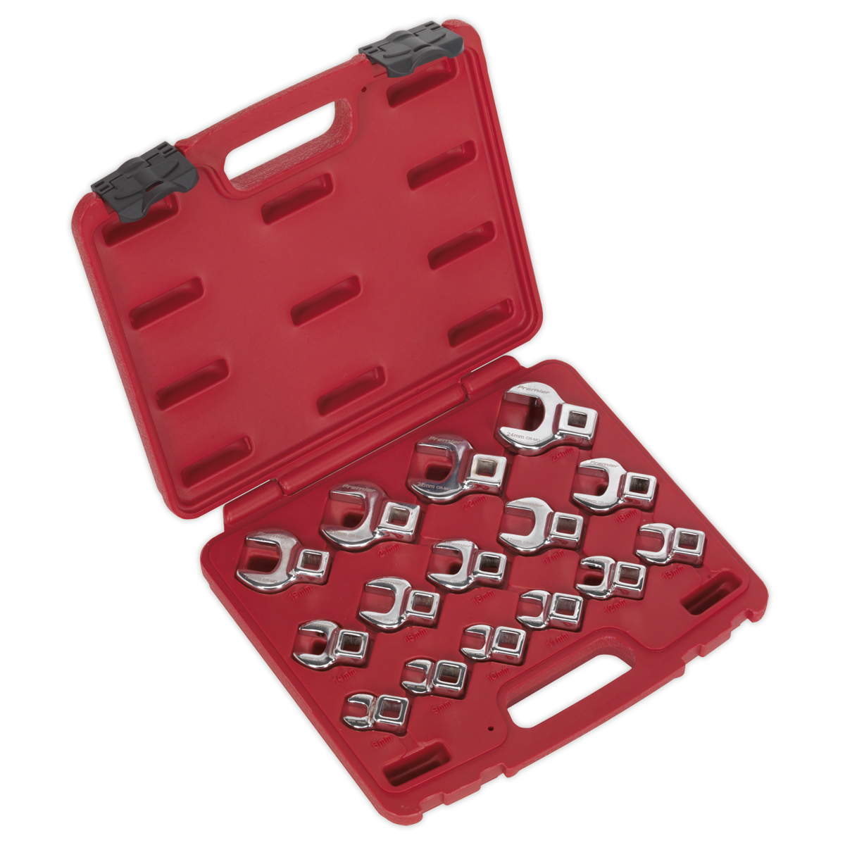 Crow's Foot Open-End Spanner Set 15pc 3/8"Sq Drive Metric