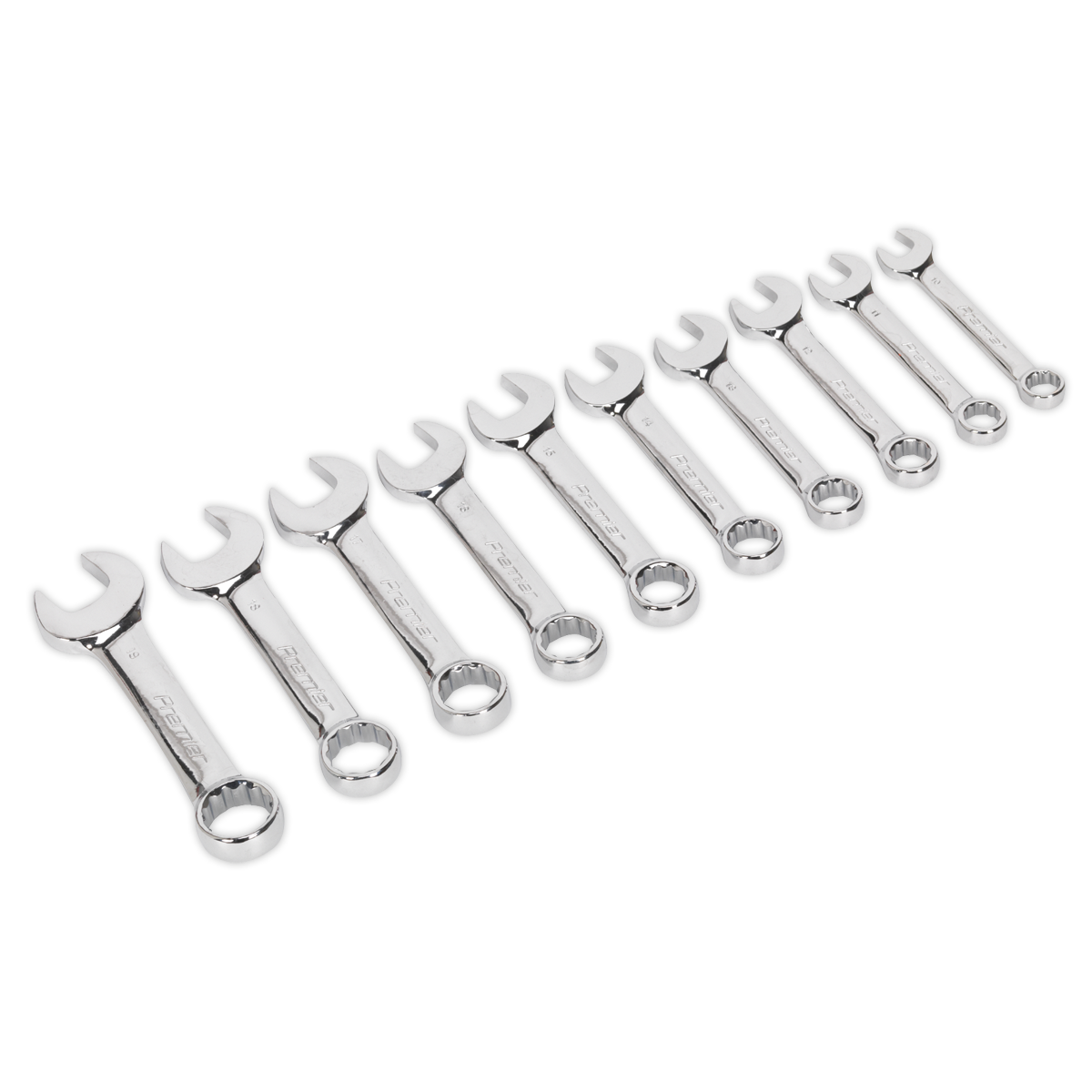 Combination Spanner Set 10pc Stubby Metric