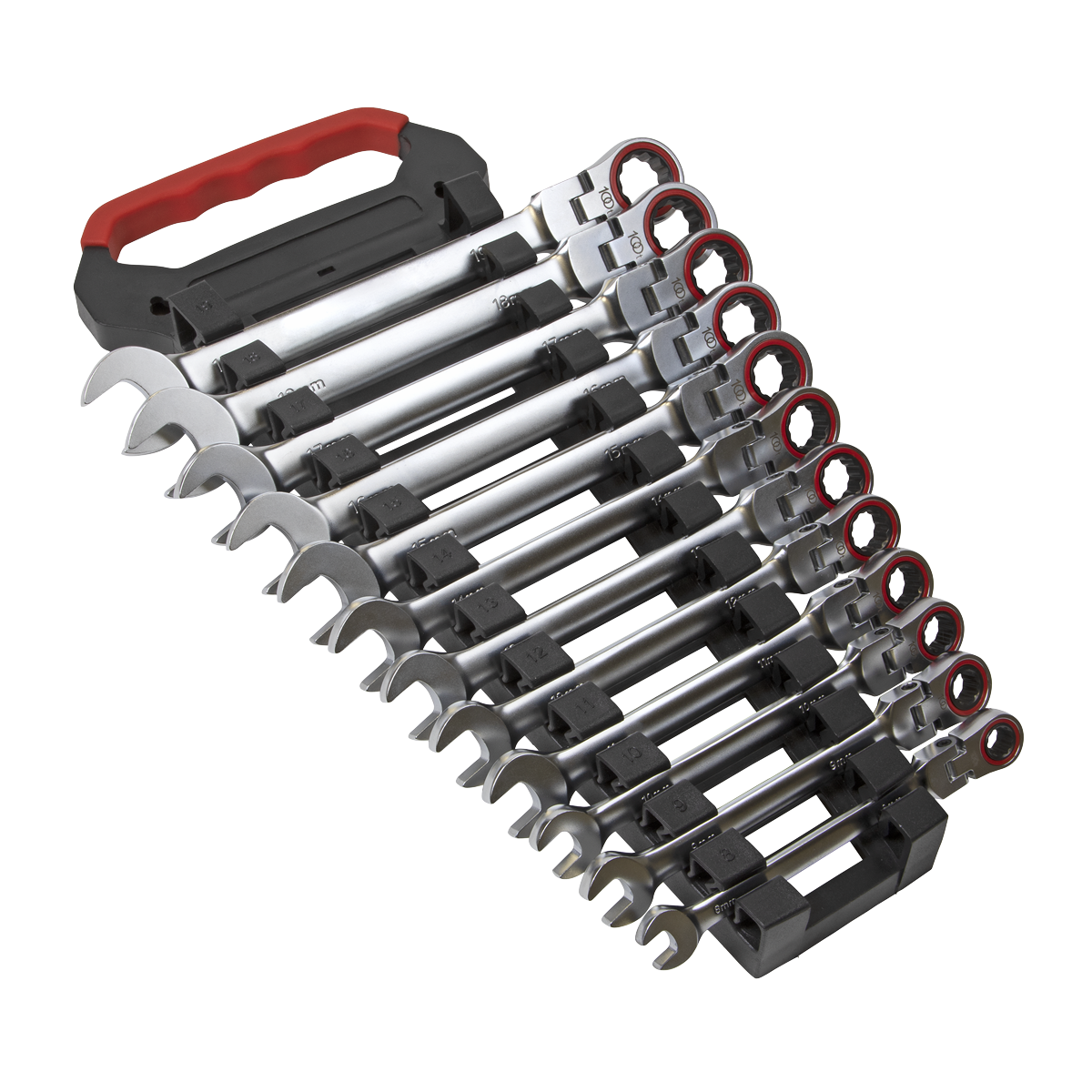 Flexi-Head Ratchet Combination Spanner Set 12pc Metric Premier Platinum