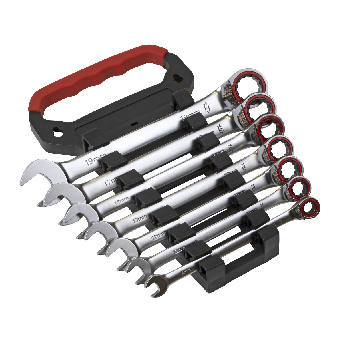 Reversible Ratchet Combination Spanner Set 7pc Metric Premier Platinum