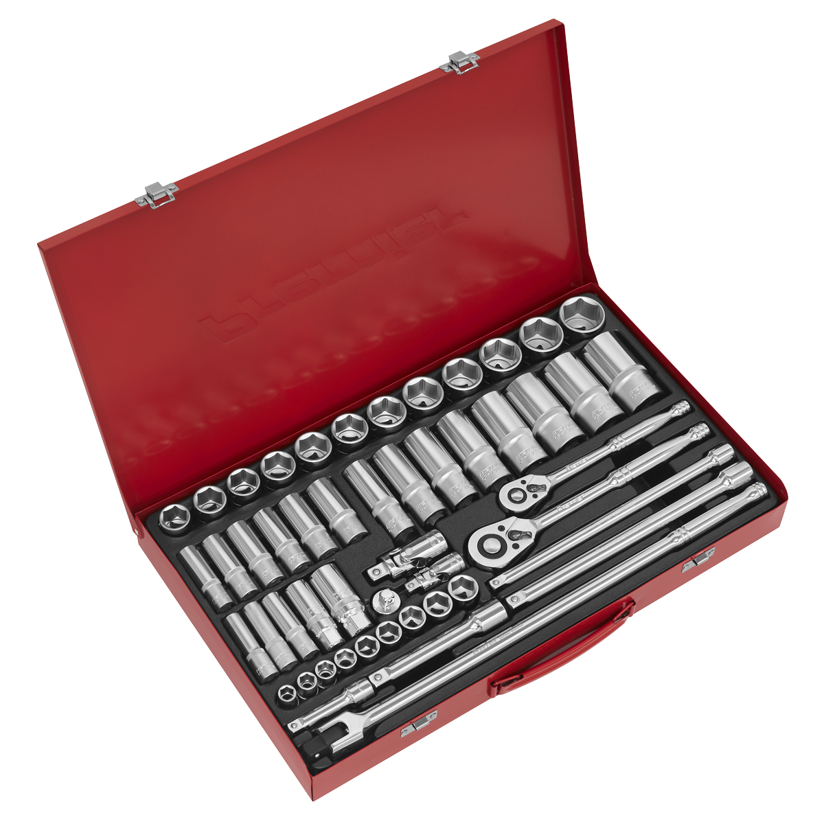 Socket Set 50pc 3/8" & 1/2"Sq Drive 6pt WallDrive• - Metric