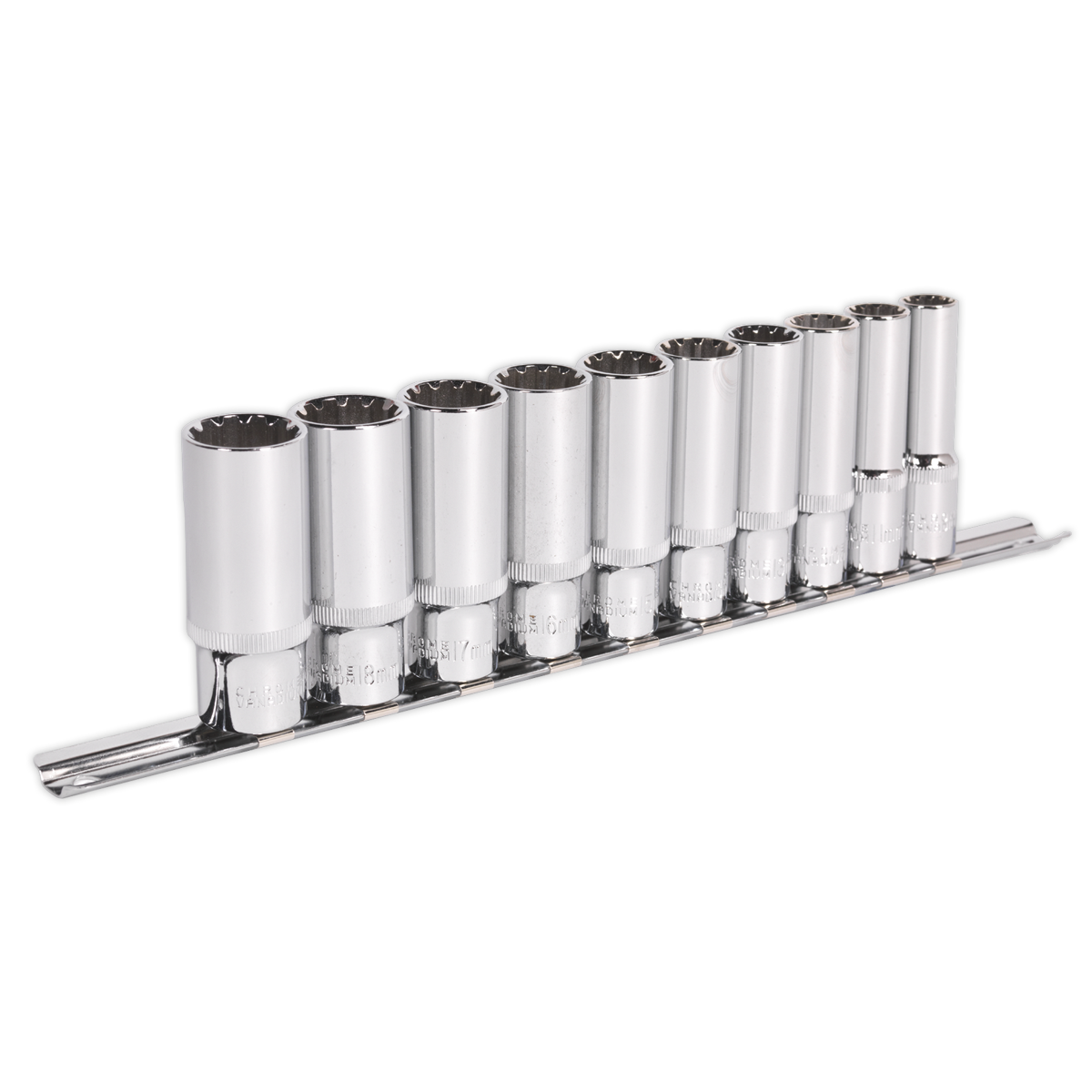 Socket Set 10pc Deep 3/8"Sq Drive Total Drive•