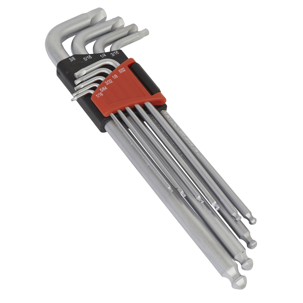 Ball-End Hex Key Set 9pc Extra-Long Lock-On• Imperial