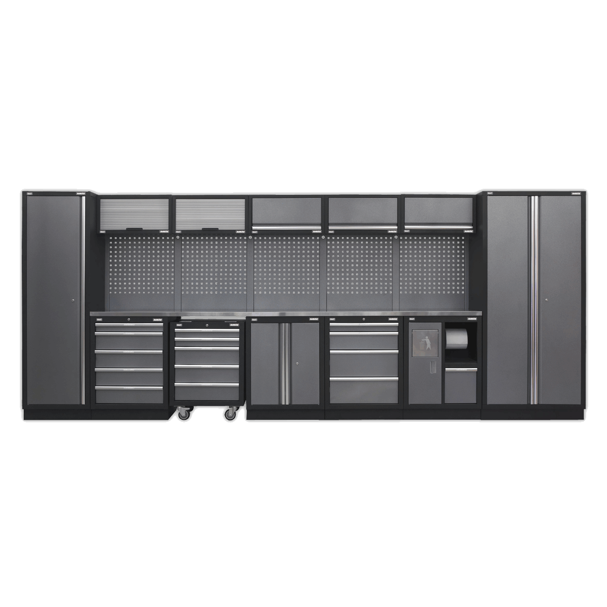 Superline PRO• 4.9m Storage System - Stainless Worktop