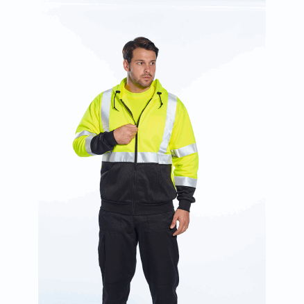 Hi-Vis Two-Tone Zipped Hoodie
