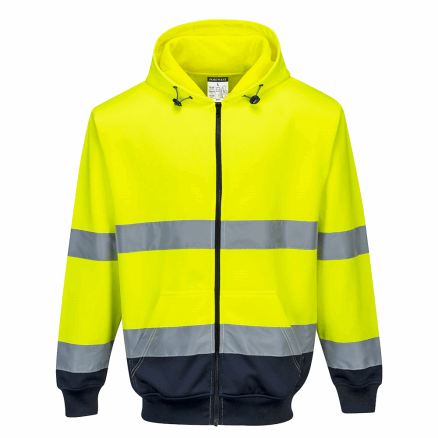 Two-Tone Zip Front Hoodie