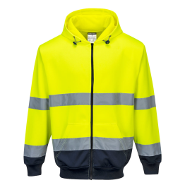 Two-Tone Zip Front Hoodie