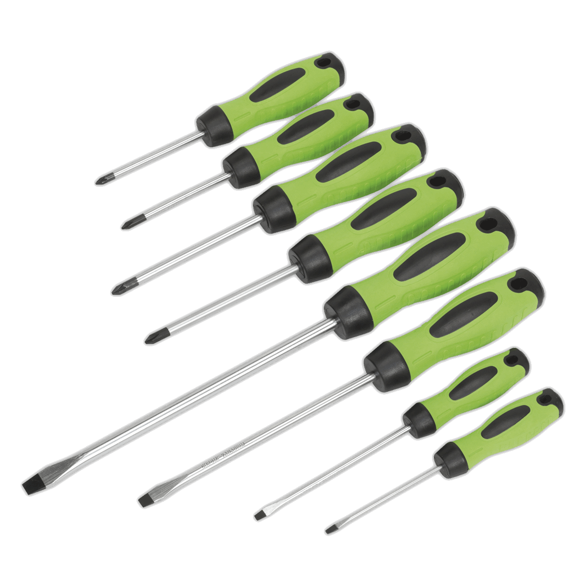 Screwdriver Set 8pc Hi-Vis Green