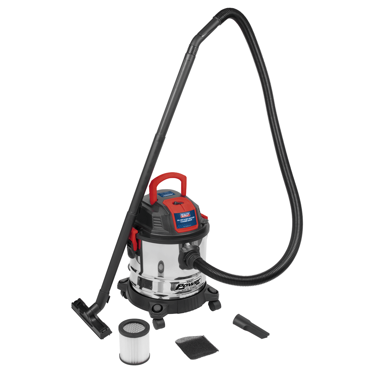 Vacuum Cleaner Wet & Dry Stainless Steel Drum 20L 1200W/230V