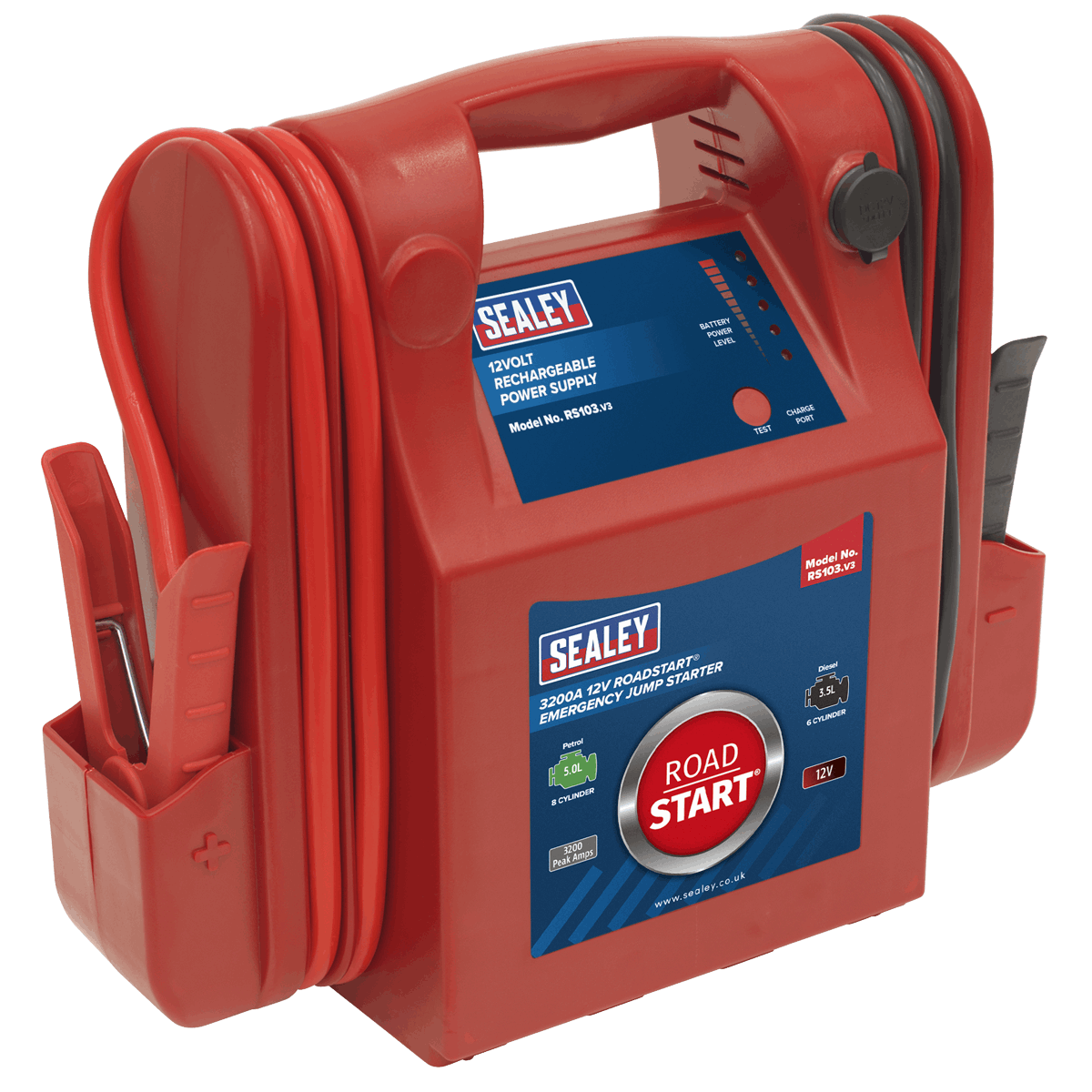 RoadStart• 12V Emergency Jump Starter 3200 Peak Amps