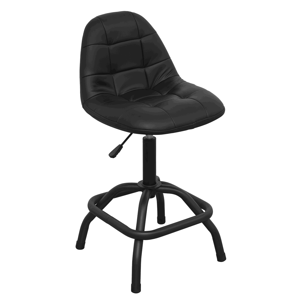 Premier Industrial Pneumatic Workshop Stool with Adjustable Height Swivel Seat & Back Rest