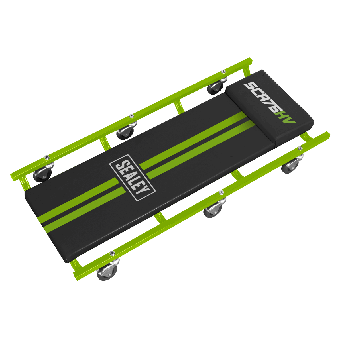 American-Style Deluxe Creeper with Steel Frame & 6 Wheels 36" - Green