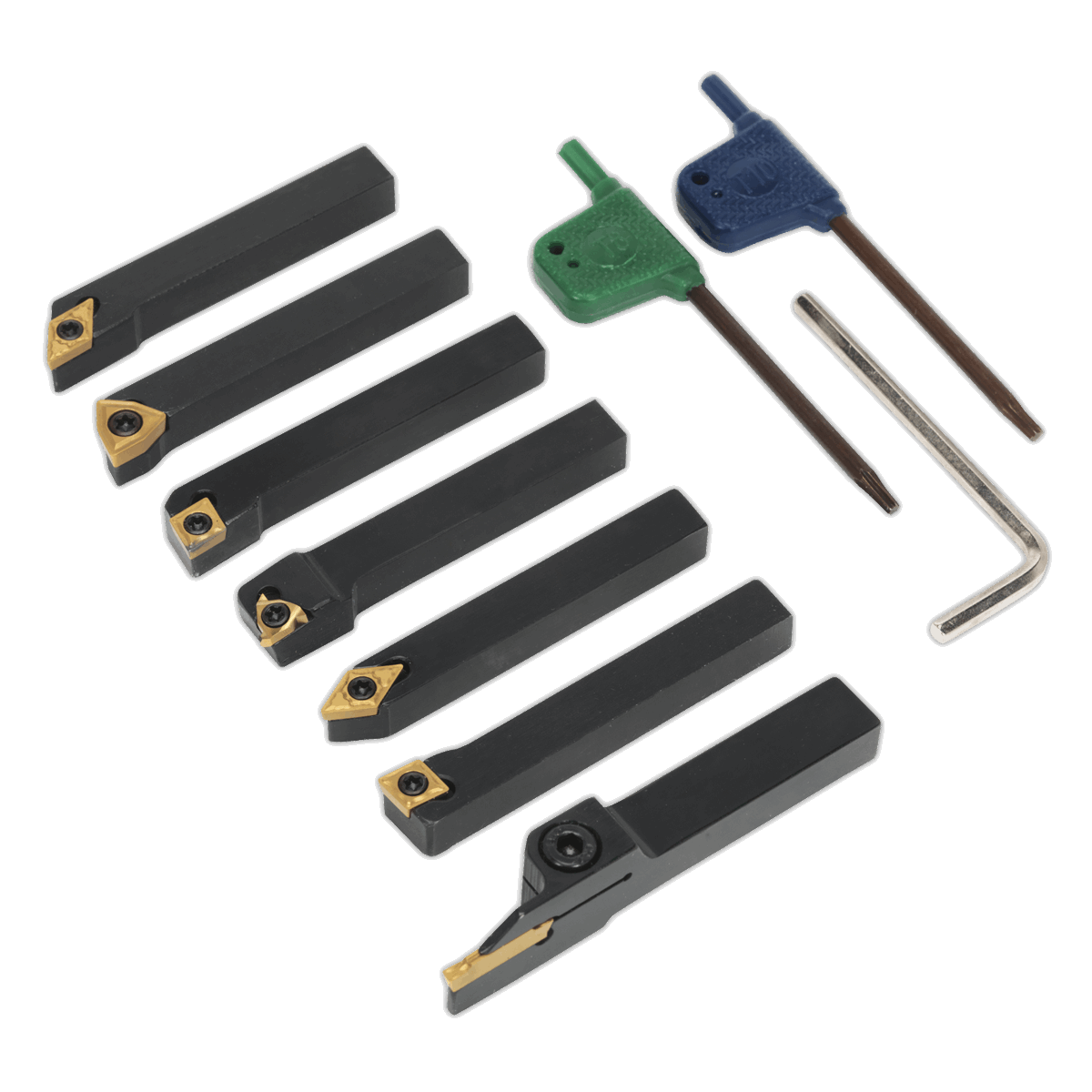Indexable Lathe Turning Tool Set 8mm 7pc