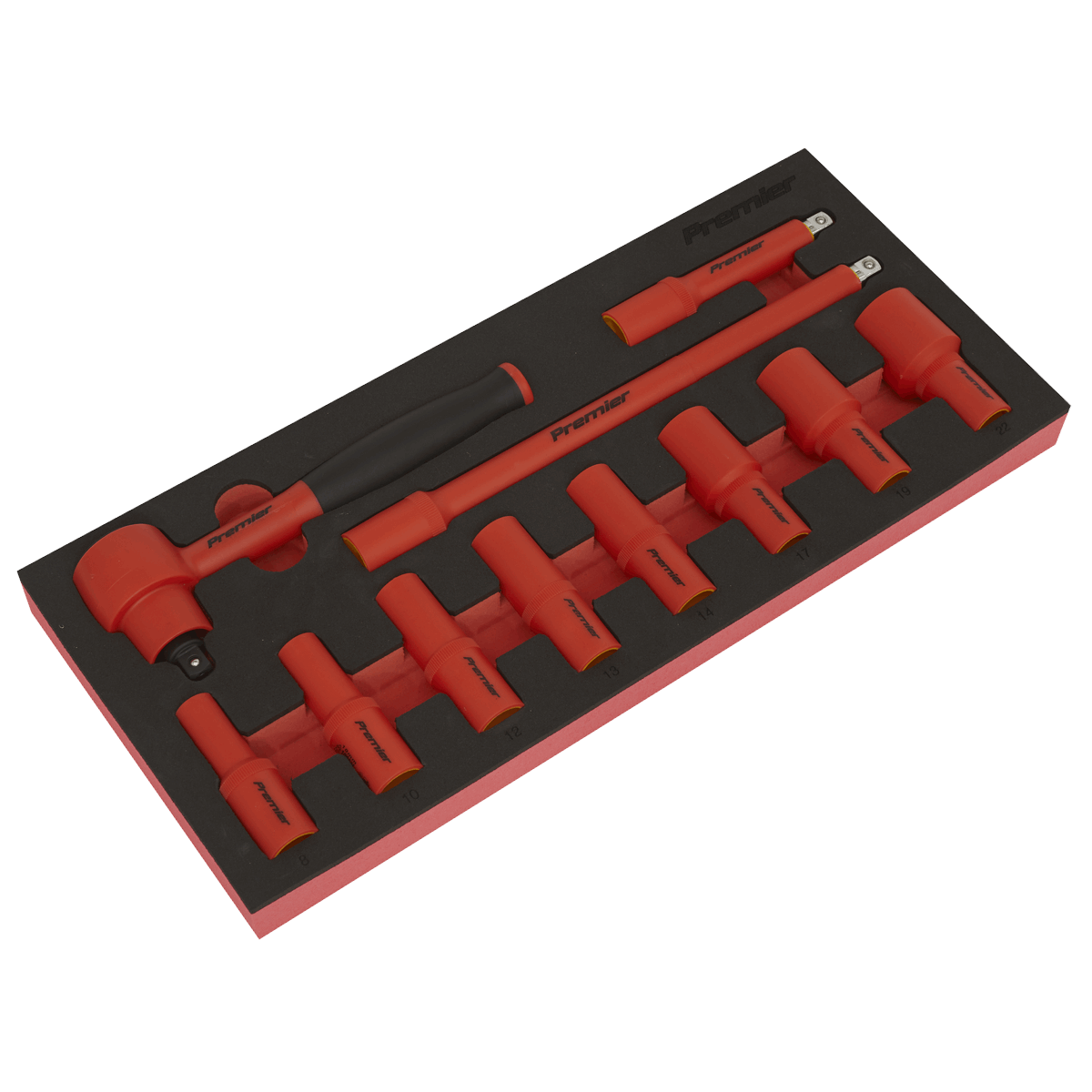 Insulated Socket Set with Tool Tray 11pc 3/8"Sq Drive - VDE Approved