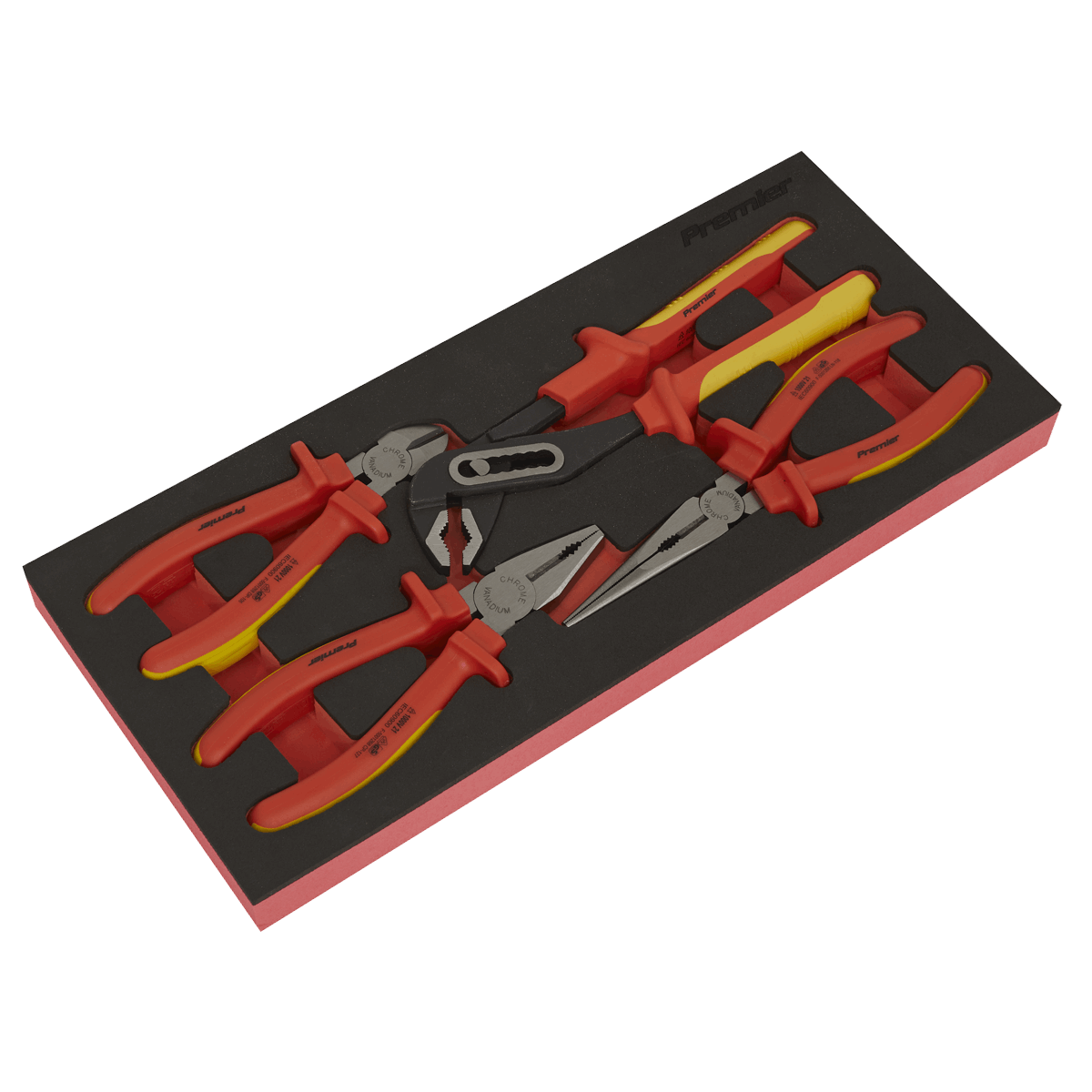 Insulated Pliers Set 4pc with Tool Tray - VDE Approved